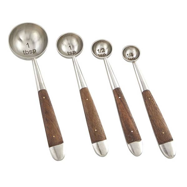 Measuring Spoons; Wooden Handle
