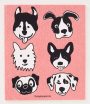 Bow Wow Pink Swedish Dishcloth