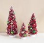 Red Bottle Brush Trees Set of 3