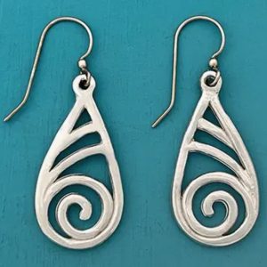 Curves Pewter Earrings