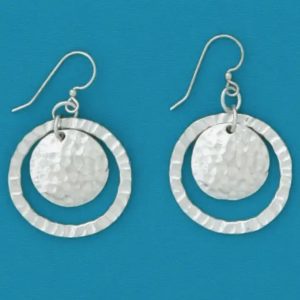 Hammered Hoop Pewter Earrings