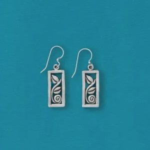 Leaf Scroll Pewter Earrings