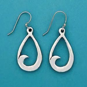 Open Wave Pewter Earrings