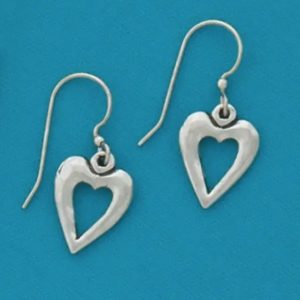Open Heart Pewter Earrings