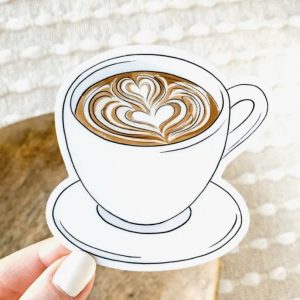 Latte Art Coffee Mug Sticker