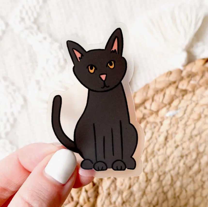 Cute black cat cartoon' Sticker