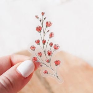 Pink Star Flower Sticker
