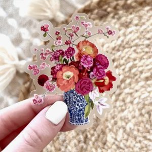 Bouquet in Blue Vase Sticker