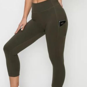 Capri Yoga Pants Olive - S