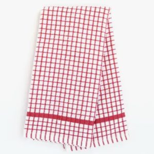Grid Terry Dish Towel - Red