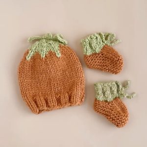 Pumpkin Hat and Booties Set