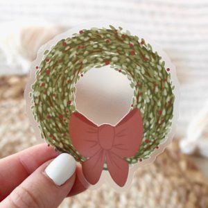 Christmas Wreath Sticker 3x3in.