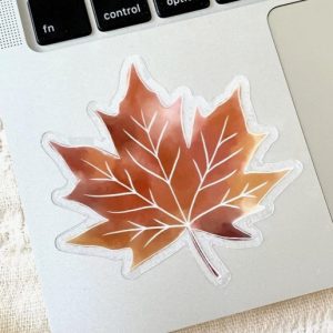 Clear Fall Maple Leaf 3x3 in
