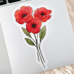 Red Poppies Sticker