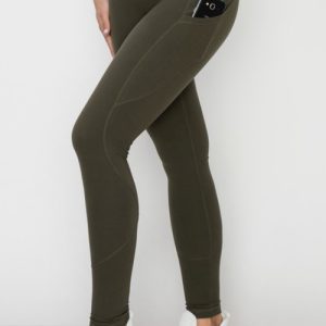 Olive Pocket Yoga Pant-L