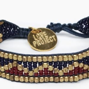 Taj Beaded Bracelet - Navy/Red