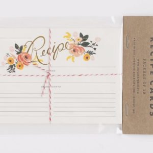 Pack of 12 Peony Recipe Cards
