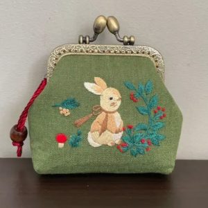 Rabbit Embroidered Coin Purse