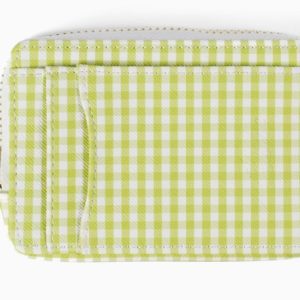 Floral Zip Wallet Green Gingham