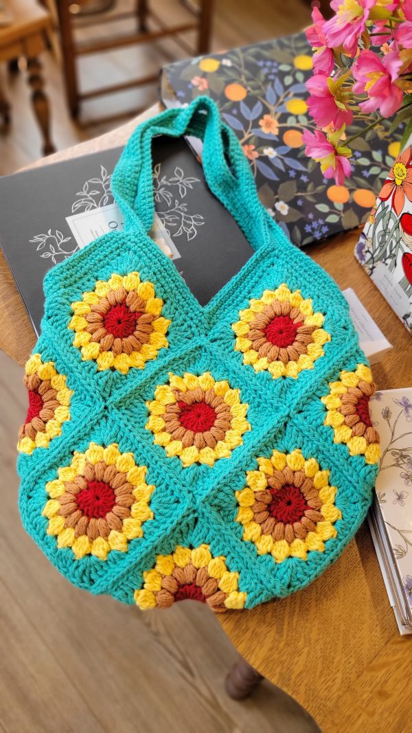 Lined Granny Bag-Turquoise