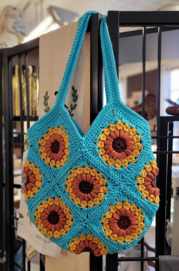 Lined Granny Bag-Aqua