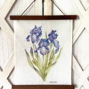Iris Sisters Watercolor Linen