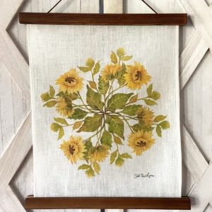 Sunflower Watercolor Linen Art