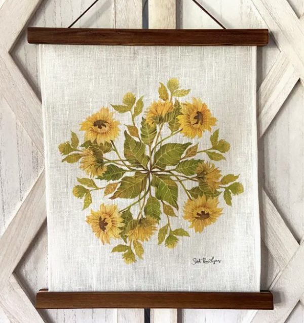 Sunflower Watercolor Linen Art