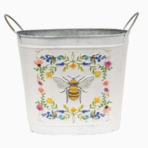 Honeybee Floral Oval Bucket