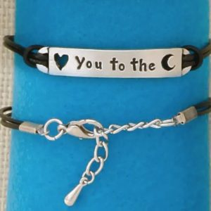 Love You Black Leather Bracelet