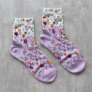 Floral 2 Tone Lavender Sox
