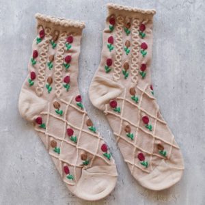 Tulip Flower Mocha Sox