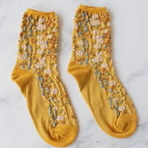 Romantic Floral Mustard Sox