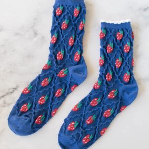 Retro Strawberry Casual Socks