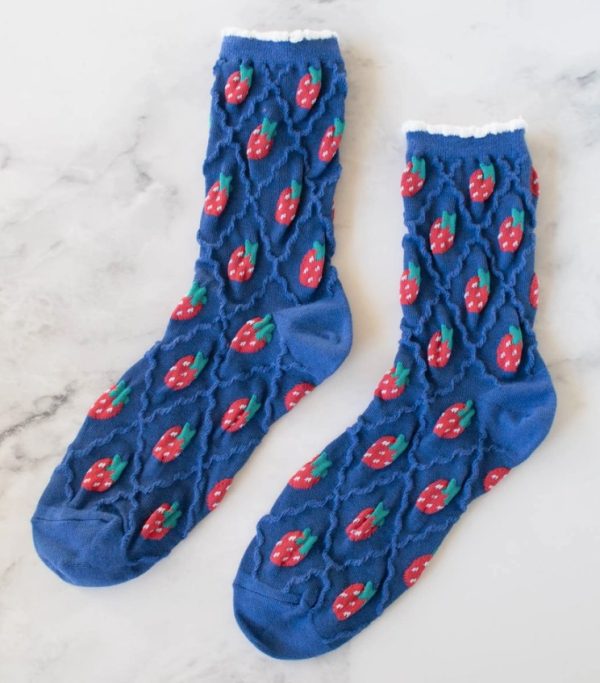 Retro Strawberry Casual Socks