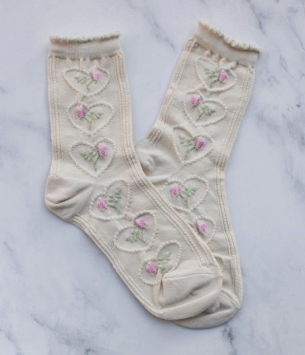 Women's Vintage Rose & Heart Cr