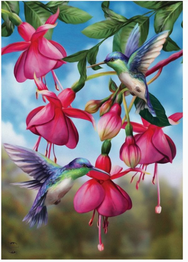 Hummingbirds Garden Flag