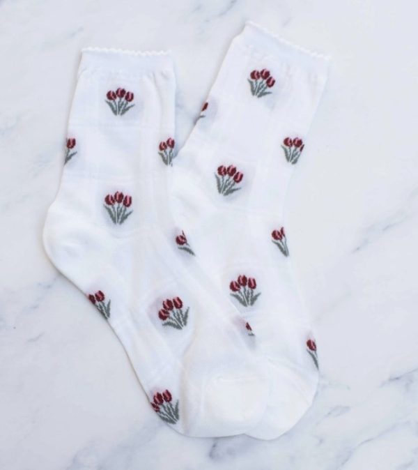 Tulip Sheer Crew Socks