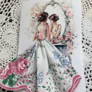 Lady in the Mirror Hankie Card
