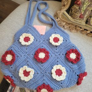 Crochet Rosette Bag-Periwinkle