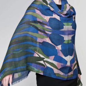 Navita Fine Wool Shawl Blue