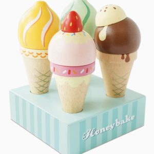 Wooden Ice Cream Cones Set