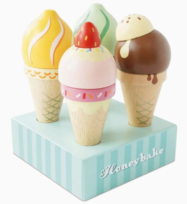 Wooden Ice Cream Cones Set