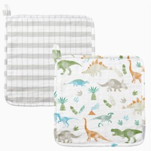 Muslin Washcloth Set-Dino