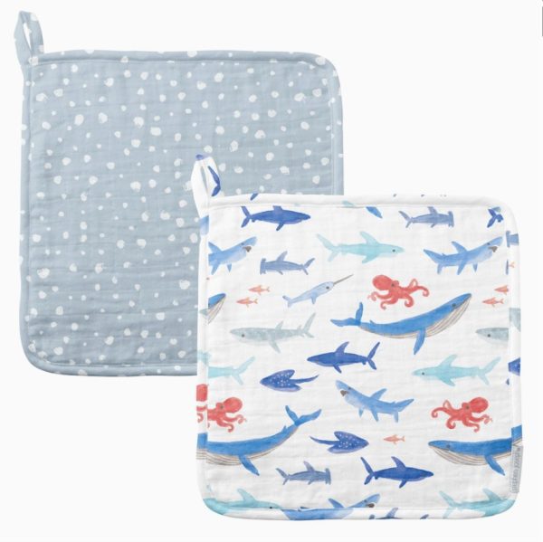 Muslin Washcloth Set-Shark
