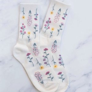 Botanical Garden Cream Socks
