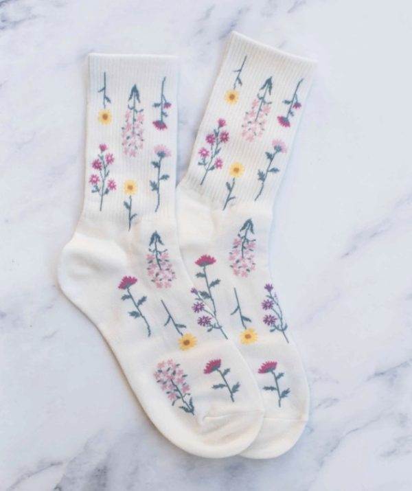 Botanical Garden Cream Socks