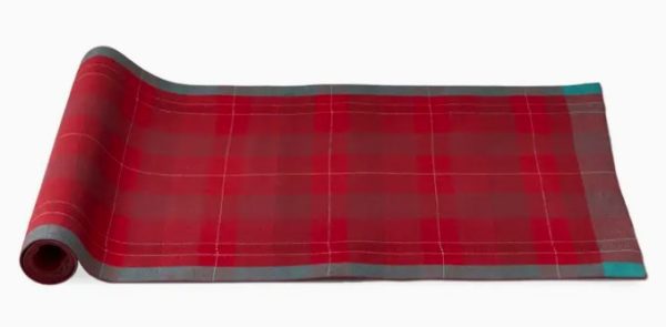 Red Plaid Cotton Table Runner