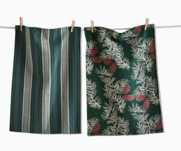 Pinecone Dishtowel Set of 2