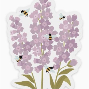 Busy Lavender Bees Sticker